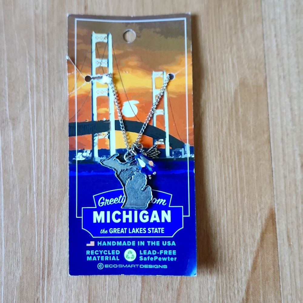 Silver Michigan necklace